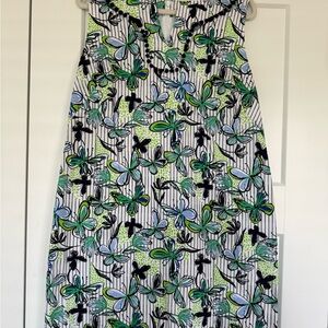 Talbots Butterfly Floral Print Sleeveless Dress